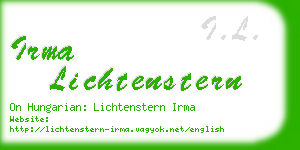 irma lichtenstern business card